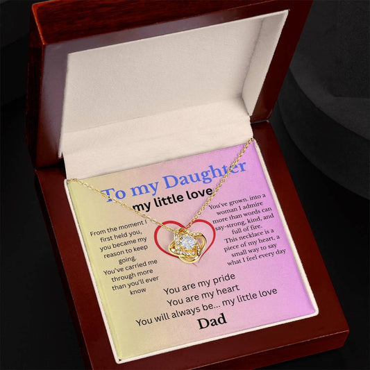 For My Daughter, My Little Love  Love Knot Necklace